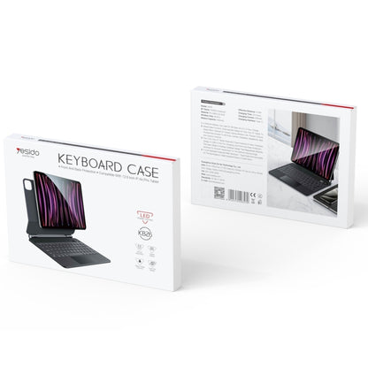 For iPad Pro 12.9 2020 / 2018 Yesido Dual-sided Clip Digital Display Magnetic Keyboard Leather Case(Black) by Yesido