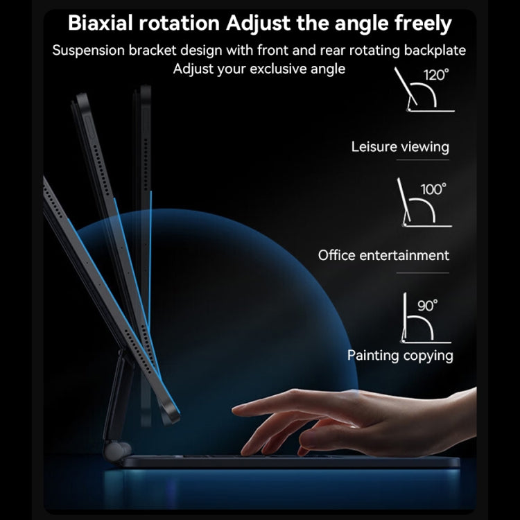 For iPad Pro 12.9 2020 / 2018 Yesido Dual-sided Clip Digital Display Magnetic Keyboard Leather Case(Black) by Yesido