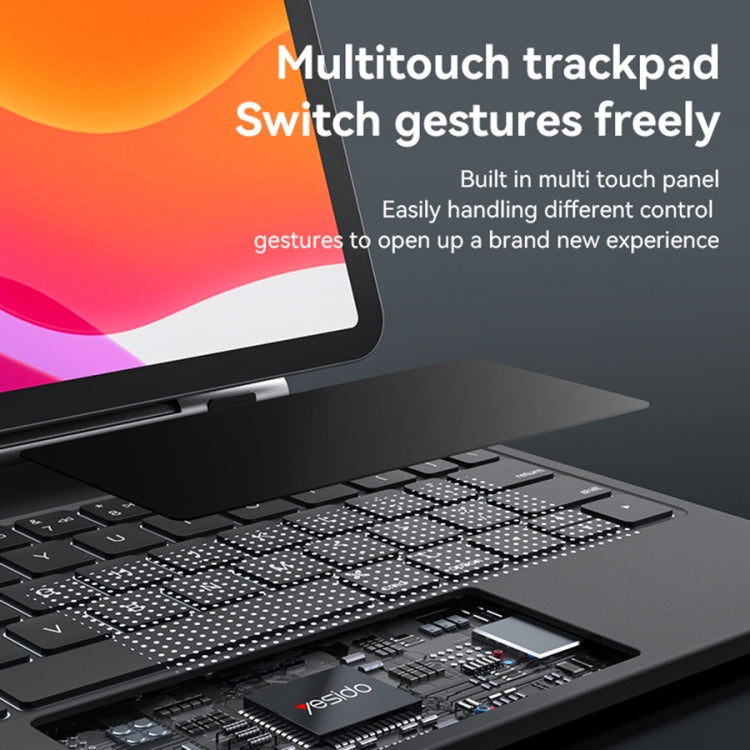 For iPad Pro 12.9 2020 / 2018 Yesido Dual-sided Clip Digital Display Magnetic Keyboard Leather Case(Black) by Yesido