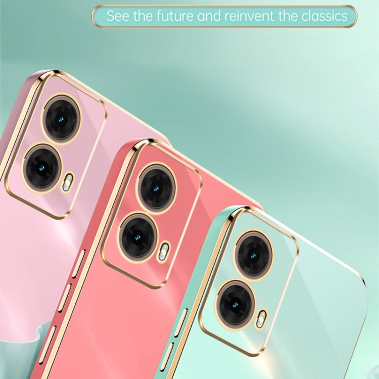 For Motorola Moto G85 XINLI Straight Edge 6D Electroplate TPU Phone Case(Pink) by XINLI