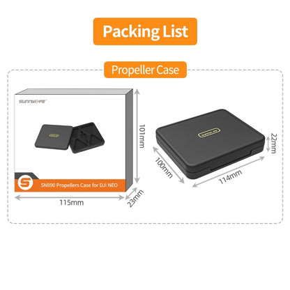 For DJI Neo Sunnylife NEO Propellers Case Storage Mini Travel Case Box(Black) by Sunnylife