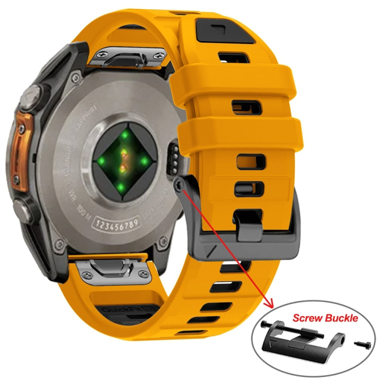 For Garmin 26mm Official Two Color Screw Buckle Quick Release Silicone Watch Band(White Black) by bashfashion