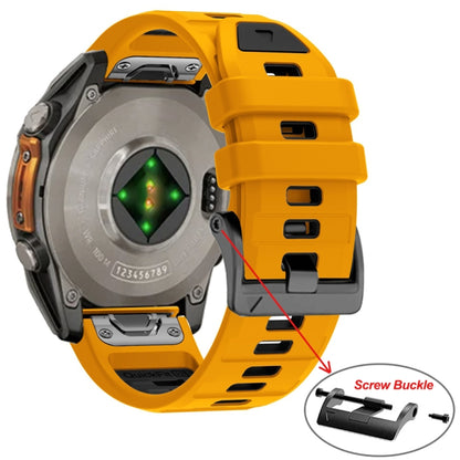 For Garmin 26mm Official Two Color Screw Buckle Quick Release Silicone Watch Band(White Black) by bashfashion