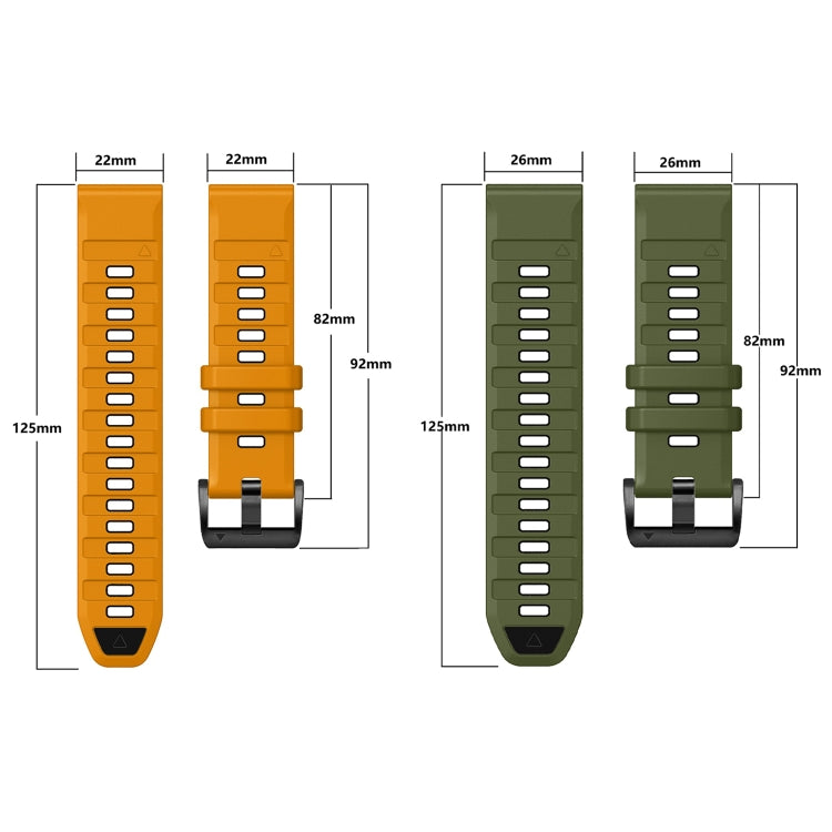 For Garmin 26mm Official Two Color Screw Buckle Quick Release Silicone Watch Band(White Black) by bashfashion