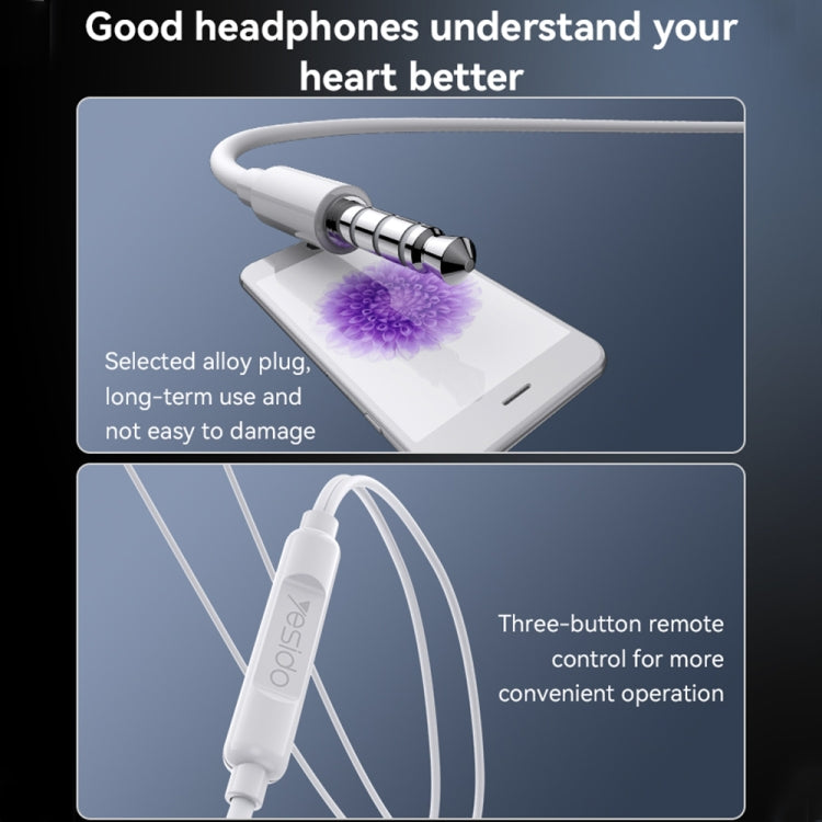 Yesido YH53 3.5mm In-Ear Wired Earphone, Length: 1.2m(White) by Yesido