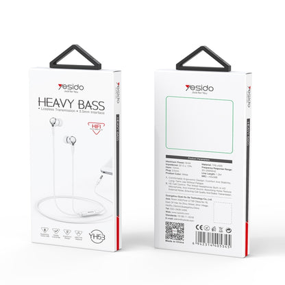 Yesido YH53 3.5mm In-Ear Wired Earphone, Length: 1.2m(White) by Yesido