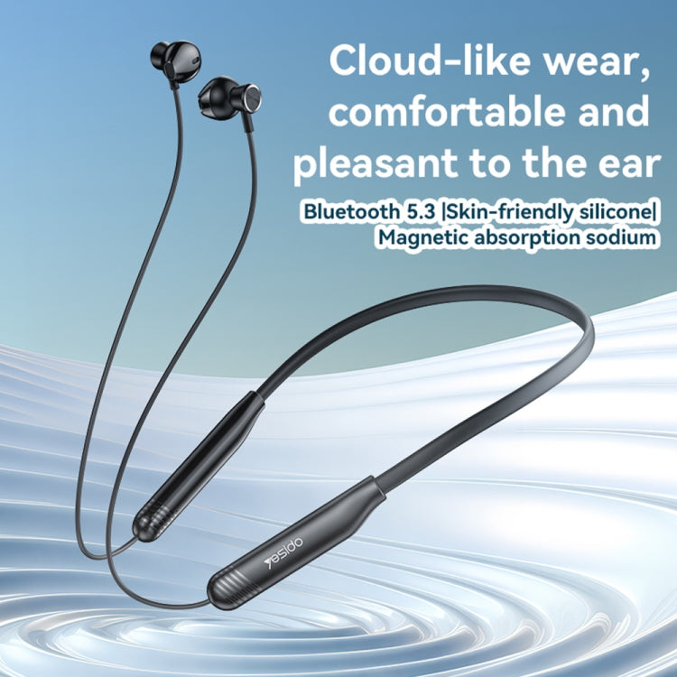 Yesido YSP20 Magnetic Neckband Wireless Bluetooth Earphone(Black) by Yesido