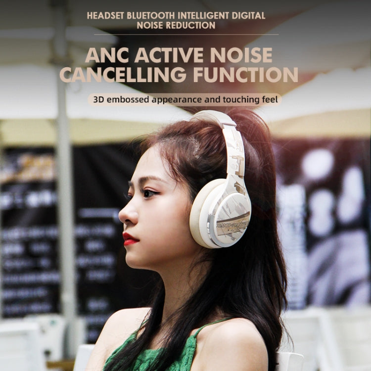 A6 ANC Gaming Studio Bluetooth Wireless Headphones(Beige) by bashfashion