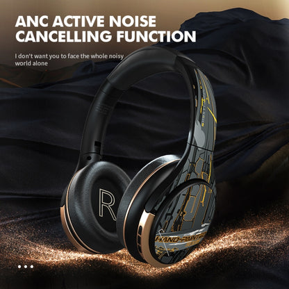 A6 ANC Gaming Studio Bluetooth Wireless Headphones(Beige) by bashfashion