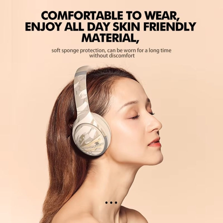 A6 ANC Gaming Studio Bluetooth Wireless Headphones(Beige) by bashfashion