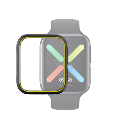 For OPPO Watch 46mm Smart Watch TPU Protective Case, Color:Black+Yellow by bashfashion