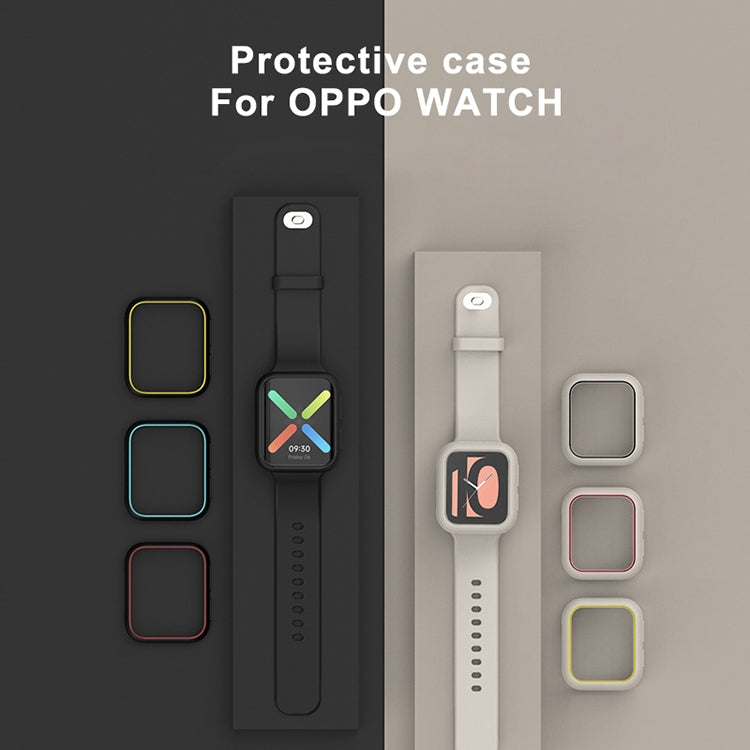 For OPPO Watch 46mm Smart Watch TPU Protective Case, Color:Black+Yellow by bashfashion