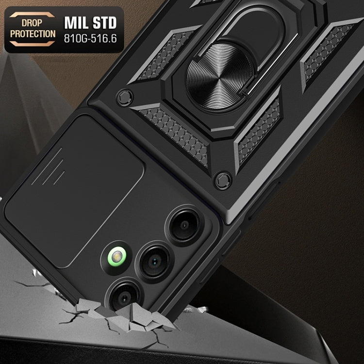 For Samsung Galaxy A16 5G Sliding Camera Cover Design TPU+PC Phone Case(Black) by bashfashion