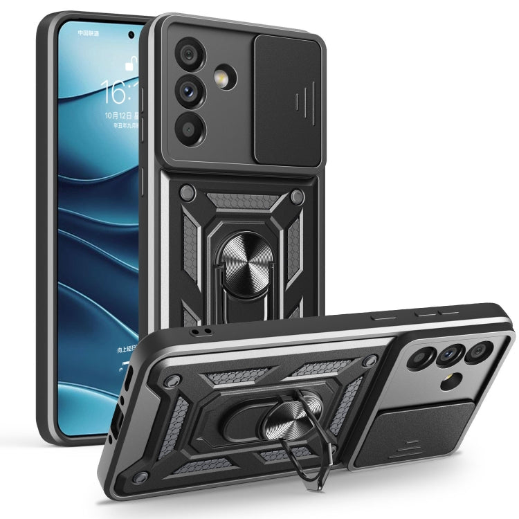 For Samsung Galaxy A56 5G Sliding Camera Cover Design TPU+PC Phone Case(Black) by bashfashion