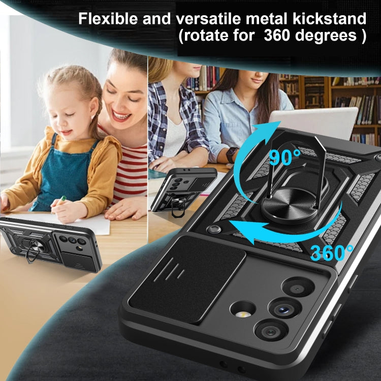 For Samsung Galaxy A56 5G Sliding Camera Cover Design TPU+PC Phone Case(Black) by bashfashion