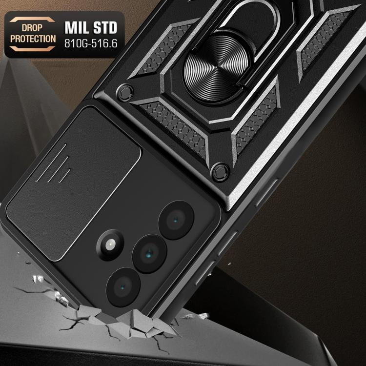 For Samsung Galaxy A36 5G Sliding Camera Cover Design TPU+PC Phone Case(Black) by bashfashion