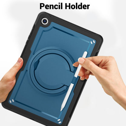 For Samsung Galaxy Tab A11+ / A9+ Honeycomb Hybrid Tablet Case with Handle Holder & Strap(Navy Blue) by bashfashion