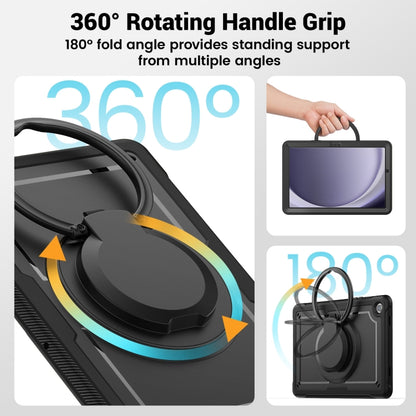 For Samsung Galaxy Tab A11+ / A9+ Honeycomb Hybrid Tablet Case with Handle Holder & Strap(Black) by bashfashion