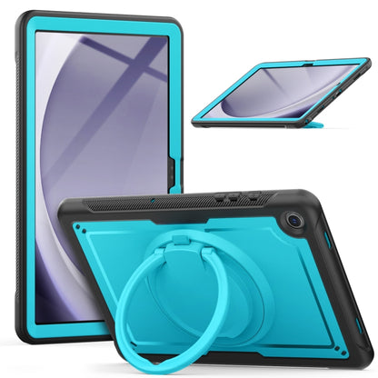 For Samsung Galaxy Tab A11+ / A9+ Honeycomb Hybrid Tablet Case with Handle Holder & Strap(Light Blue) by bashfashion