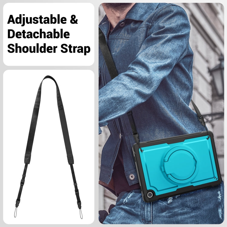 For Samsung Galaxy Tab A11+ / A9+ Honeycomb Hybrid Tablet Case with Handle Holder & Strap(Light Blue) by bashfashion