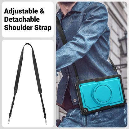 For Samsung Galaxy Tab A11+ / A9+ Honeycomb Hybrid Tablet Case with Handle Holder & Strap(Light Blue) by bashfashion