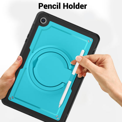 For Samsung Galaxy Tab A11+ / A9+ Honeycomb Hybrid Tablet Case with Handle Holder & Strap(Light Blue) by bashfashion