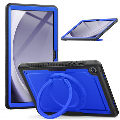 For Samsung Galaxy Tab A11+ / A9+ Honeycomb Hybrid Tablet Case with Handle Holder & Strap(Dark Blue) by bashfashion