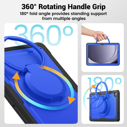 For Samsung Galaxy Tab A11+ / A9+ Honeycomb Hybrid Tablet Case with Handle Holder & Strap(Dark Blue) by bashfashion