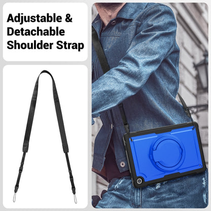 For Samsung Galaxy Tab A11+ / A9+ Honeycomb Hybrid Tablet Case with Handle Holder & Strap(Dark Blue) by bashfashion