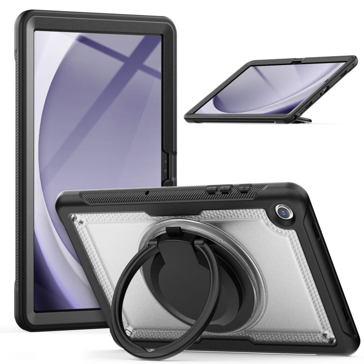 For Samsung Galaxy Tab A11+ / A9+ Honeycomb Hybrid Tablet Case with Handle Holder & Strap(Transparent) by bashfashion