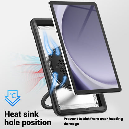 For Samsung Galaxy Tab A11+ / A9+ Honeycomb Hybrid Tablet Case with Handle Holder & Strap(Transparent) by bashfashion