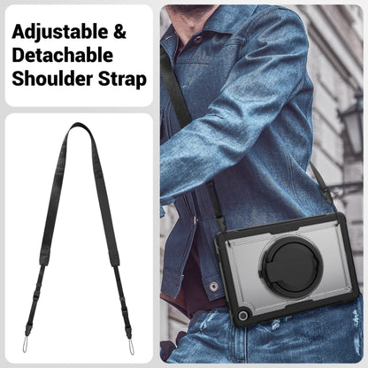 For Samsung Galaxy Tab A11+ / A9+ Honeycomb Hybrid Tablet Case with Handle Holder & Strap(Transparent) by bashfashion