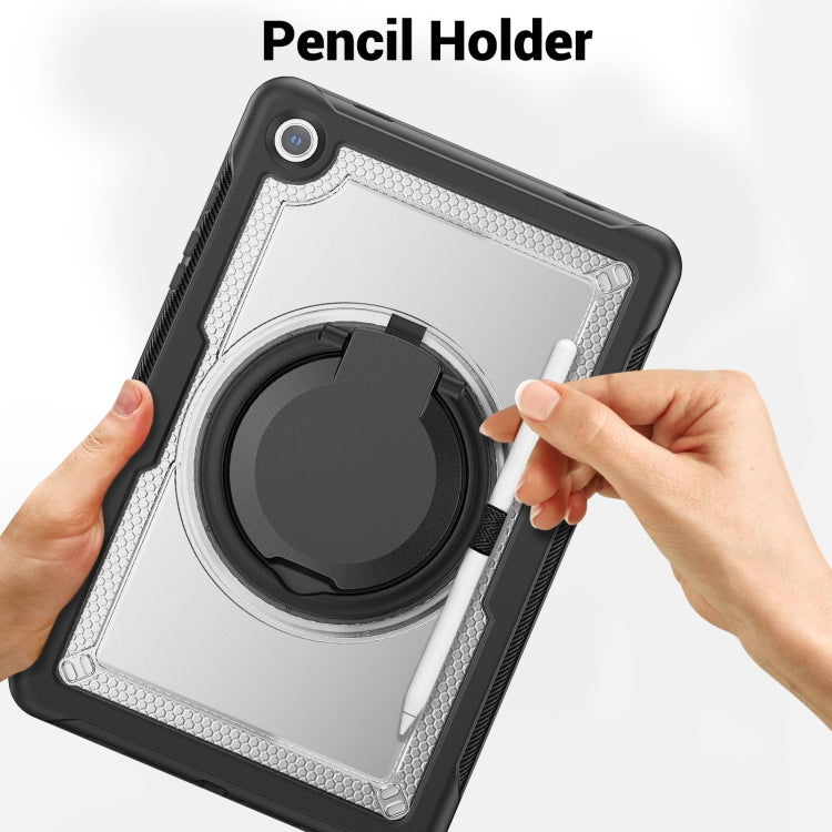 For Samsung Galaxy Tab A11+ / A9+ Honeycomb Hybrid Tablet Case with Handle Holder & Strap(Transparent) by bashfashion