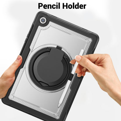 For Samsung Galaxy Tab A11+ / A9+ Honeycomb Hybrid Tablet Case with Handle Holder & Strap(Transparent) by bashfashion