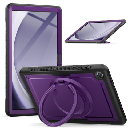 For Samsung Galaxy Tab A11+ / A9+ Honeycomb Hybrid Tablet Case with Handle Holder & Strap(Purple) by bashfashion