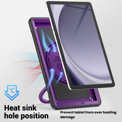 For Samsung Galaxy Tab A11+ / A9+ Honeycomb Hybrid Tablet Case with Handle Holder & Strap(Purple) by bashfashion