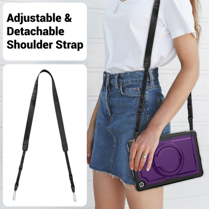 For Samsung Galaxy Tab A11+ / A9+ Honeycomb Hybrid Tablet Case with Handle Holder & Strap(Purple) by bashfashion