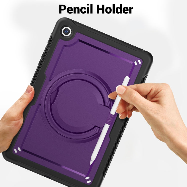 For Samsung Galaxy Tab A11+ / A9+ Honeycomb Hybrid Tablet Case with Handle Holder & Strap(Purple) by bashfashion