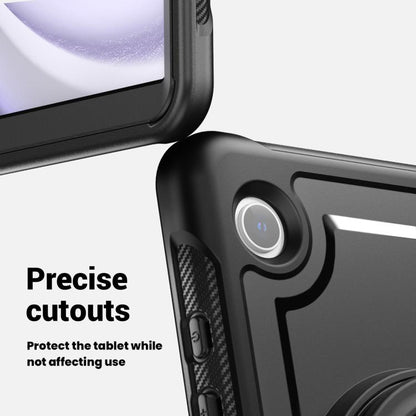 For Samsung Galaxy Tab A11 / A9 Honeycomb Hybrid Tablet Case with Handle Holder & Strap(Black) by bashfashion