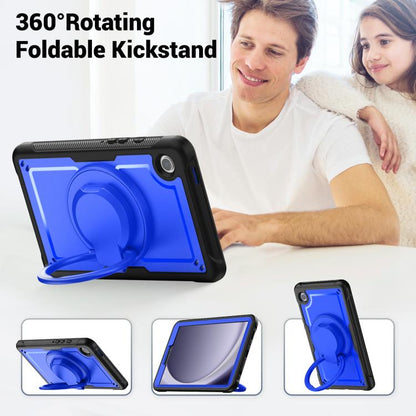 For Samsung Galaxy Tab A11 / A9 Honeycomb Hybrid Tablet Case with Handle Holder & Strap(Dark Blue) by bashfashion