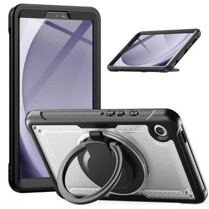 For Samsung Galaxy Tab A11 / A9 Honeycomb Hybrid Tablet Case with Handle Holder & Strap(Transparent) by bashfashion