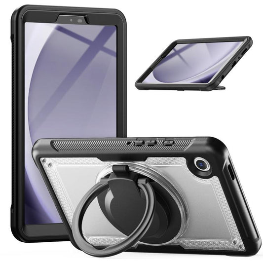 For Samsung Galaxy Tab A11 / A9 Honeycomb Hybrid Tablet Case with Handle Holder & Strap(Transparent) by bashfashion