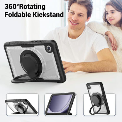 For Samsung Galaxy Tab A11 / A9 Honeycomb Hybrid Tablet Case with Handle Holder & Strap(Transparent) by bashfashion