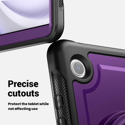 For Samsung Galaxy Tab A11 / A9 Honeycomb Hybrid Tablet Case with Handle Holder & Strap(Purple) by bashfashion