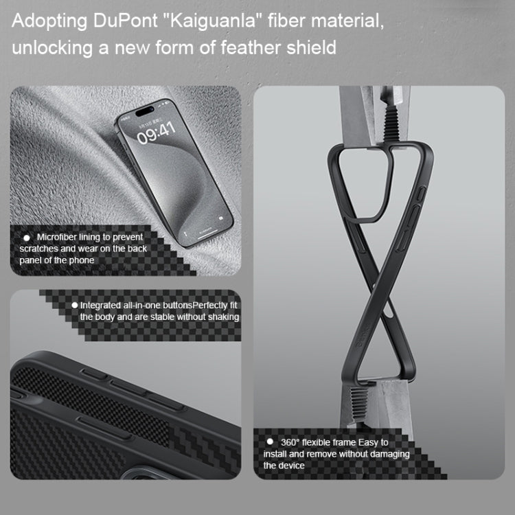 For iPhone 16 Pro Benks Montage MagSafe Kevlar Fiber Phone Case(Black) by Benks