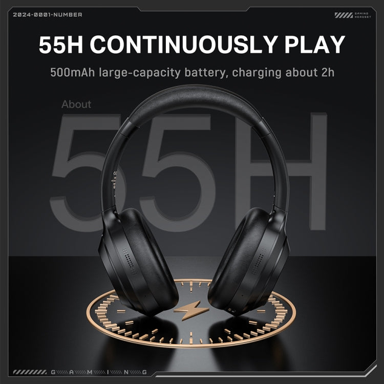 ONIKUMA GT811 Head-mounted Dual Noise Reduction Wireless Bluetooth Earphone(Black) by ONIKUMA