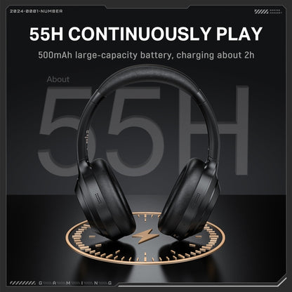 ONIKUMA GT811 Head-mounted Dual Noise Reduction Wireless Bluetooth Earphone(Black) by ONIKUMA