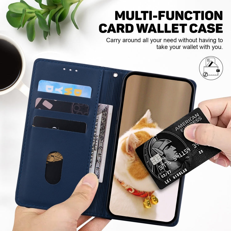 For iPhone 16e Cute Cats RFID Leather Phone Case(Blue) by bashfashion