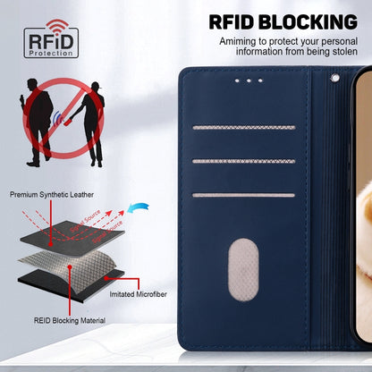 For iPhone 16e Cute Cats RFID Leather Phone Case(Blue) by bashfashion