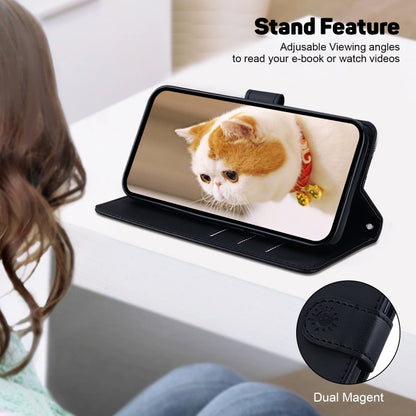 For iPhone 16e Cute Cats RFID Leather Phone Case(Black) by bashfashion